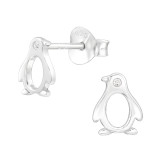 Penguin - 925 Sterling Silver Stud Earrings with CZ SD43552