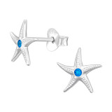 Starfish - 925 Sterling Silver Stud Earrings with CZ SD45578