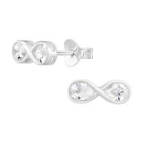 Infinity - 925 Sterling Silver Stud Earrings with CZ SD46921