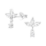 Marquise Shape - 925 Sterling Silver Stud Earrings with CZ SD47524