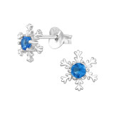 Snowflake - 925 Sterling Silver Stud Earrings with CZ SD47655