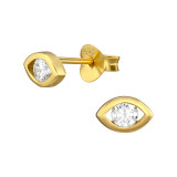 Evil Eye - 925 Sterling Silver Stud Earrings with CZ SD47952