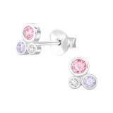 Circle - 925 Sterling Silver Stud Earrings with CZ SD48300