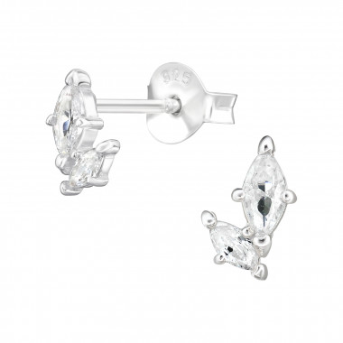 Marquise - 925 Sterling Silver Stud Earrings with CZ SD49194