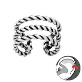 Rope - 925 Sterling Silver Cuff Earrings SD41604