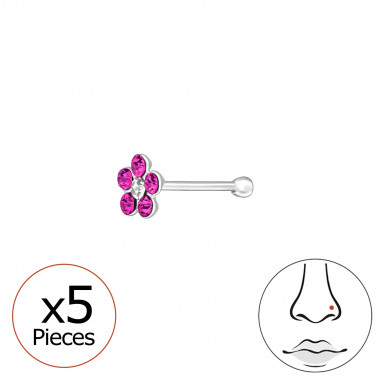 Flower - 925 Sterling Silver Nose Studs SD48050