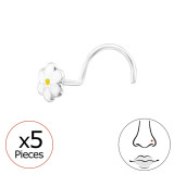 Flower - 925 Sterling Silver Nose Studs SD48071