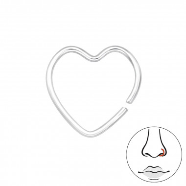 Heart - 925 Sterling Silver Nose Studs SD48087