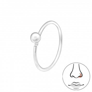 2mm Ball 10mm Hoop - 925 Sterling Silver Nose Studs SD48088