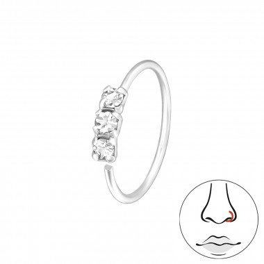 Connected Square - 925 Sterling Silver Nose Studs SD48092