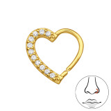 Heart - 925 Sterling Silver Nose Studs SD48370