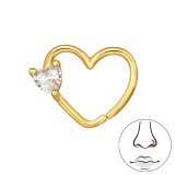 Heart - 925 Sterling Silver Nose Studs SD48371