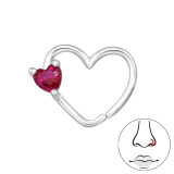 Heart - 925 Sterling Silver Nose Studs SD48372