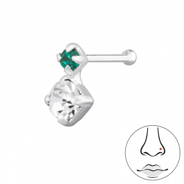 Round & Square - 925 Sterling Silver Nose Studs SD49168