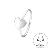 Heart - 925 Sterling Silver Nose Studs SD49253