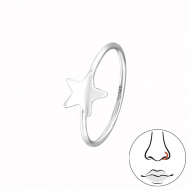 Star - 925 Sterling Silver Nose Studs SD49254