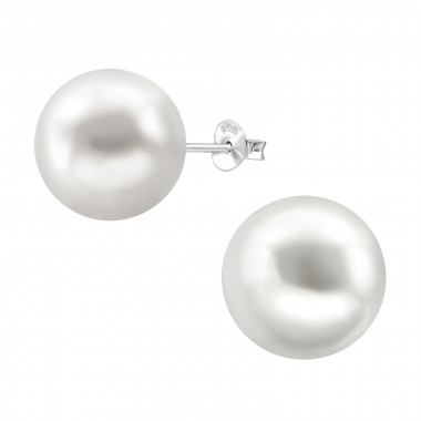 Round - 925 Sterling Silver Pearl Stud Earrings SD21879