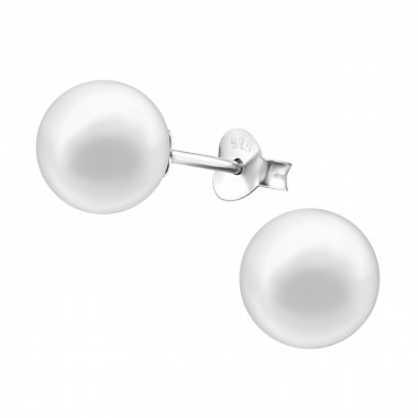 Round - 925 Sterling Silver Pearl Stud Earrings SD21880