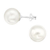 Round 10mm - 925 Sterling Silver Pearl Stud Earrings SD42439