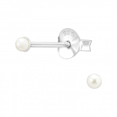 2mm Ball - 925 Sterling Silver Pearl Stud Earrings SD42440