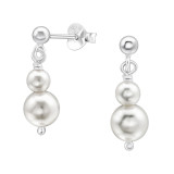 3mm Ball - 925 Sterling Silver Pearl Stud Earrings SD43406