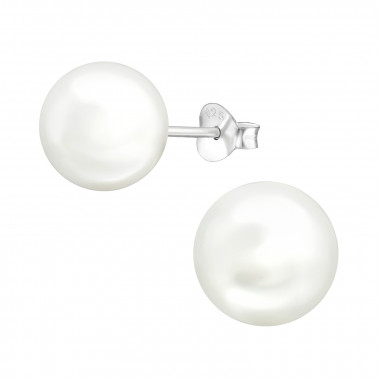 10mm - 925 Sterling Silver Pearl Stud Earrings SD45063