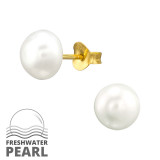 8mm - 925 Sterling Silver Pearl Stud Earrings SD46660