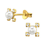 Cross - 925 Sterling Silver Pearl Stud Earrings SD46854