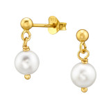 3mm Ball - 925 Sterling Silver Pearl Stud Earrings SD47448