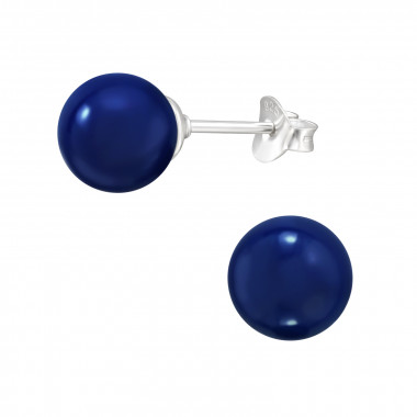 Round - 925 Sterling Silver Pearl Stud Earrings SD47593