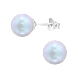 Round - 925 Sterling Silver Pearl Stud Earrings SD47594