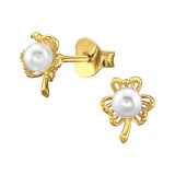 Clover - 925 Sterling Silver Pearl Stud Earrings SD47858