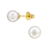 6mm - 925 Sterling Silver Pearl Stud Earrings SD48537