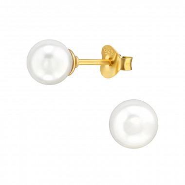 6mm - 925 Sterling Silver Pearl Stud Earrings SD48537