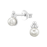 Round - 925 Sterling Silver Pearl Stud Earrings SD49226