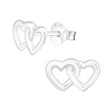 Heart - 925 Sterling Silver Simple Stud Earrings SD1469