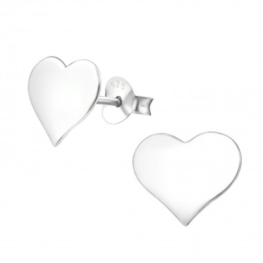 Heart - 925 Sterling Silver Simple Stud Earrings SD15236