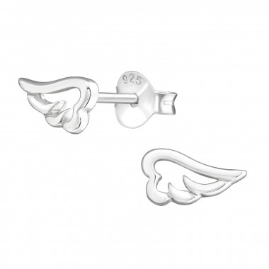 Wing - 925 Sterling Silver Simple Stud Earrings SD16546