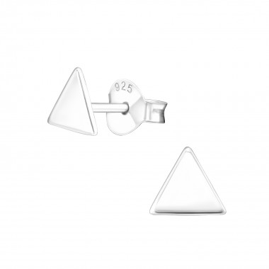 Triangle - 925 Sterling Silver Simple Stud Earrings SD20834