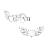 Heart - 925 Sterling Silver Simple Stud Earrings SD20843