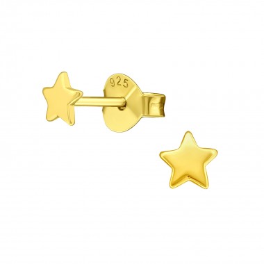 Star - 925 Sterling Silver Simple Stud Earrings SD21483