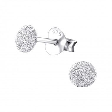 Round - 925 Sterling Silver Simple Stud Earrings SD23419