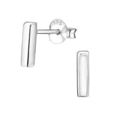 Bar - 925 Sterling Silver Simple Stud Earrings SD25979