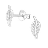 Leaf - 925 Sterling Silver Simple Stud Earrings SD26072