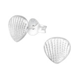 Shell - 925 Sterling Silver Simple Stud Earrings SD26073