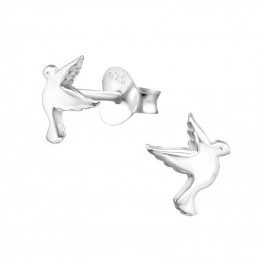 Bird - 925 Sterling Silver Simple Stud Earrings SD26232