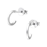 Half Round - 925 Sterling Silver Simple Stud Earrings SD26235