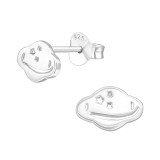 Planet - 925 Sterling Silver Simple Stud Earrings SD26999