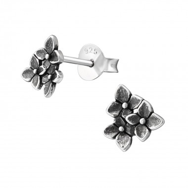 Flower - 925 Sterling Silver Simple Stud Earrings SD29608