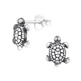 Turtle - 925 Sterling Silver Simple Stud Earrings SD31188